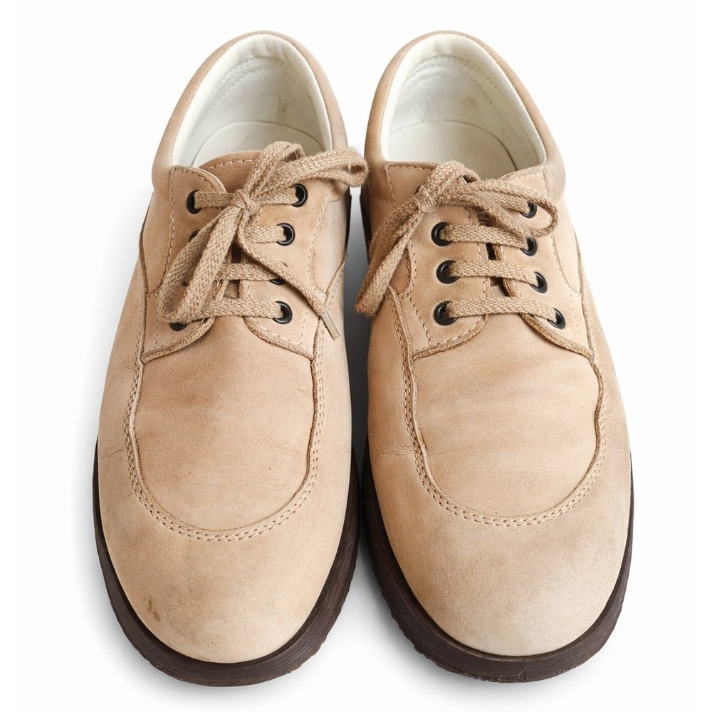 Hogan US 9.5 Beige Tan Italian Suede Lace Up Sneakers Casual Designer Made Italy